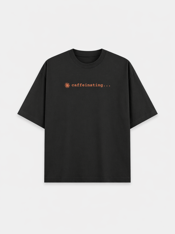 Caffeinating Black Unisex Oversized T-shirt