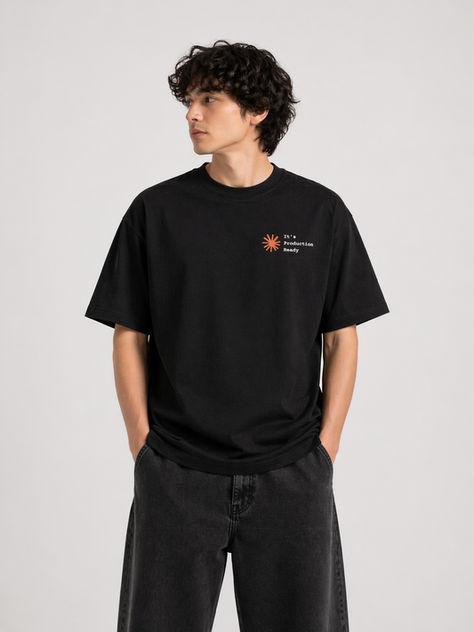 Production Ready Black Oversized T-Shirt