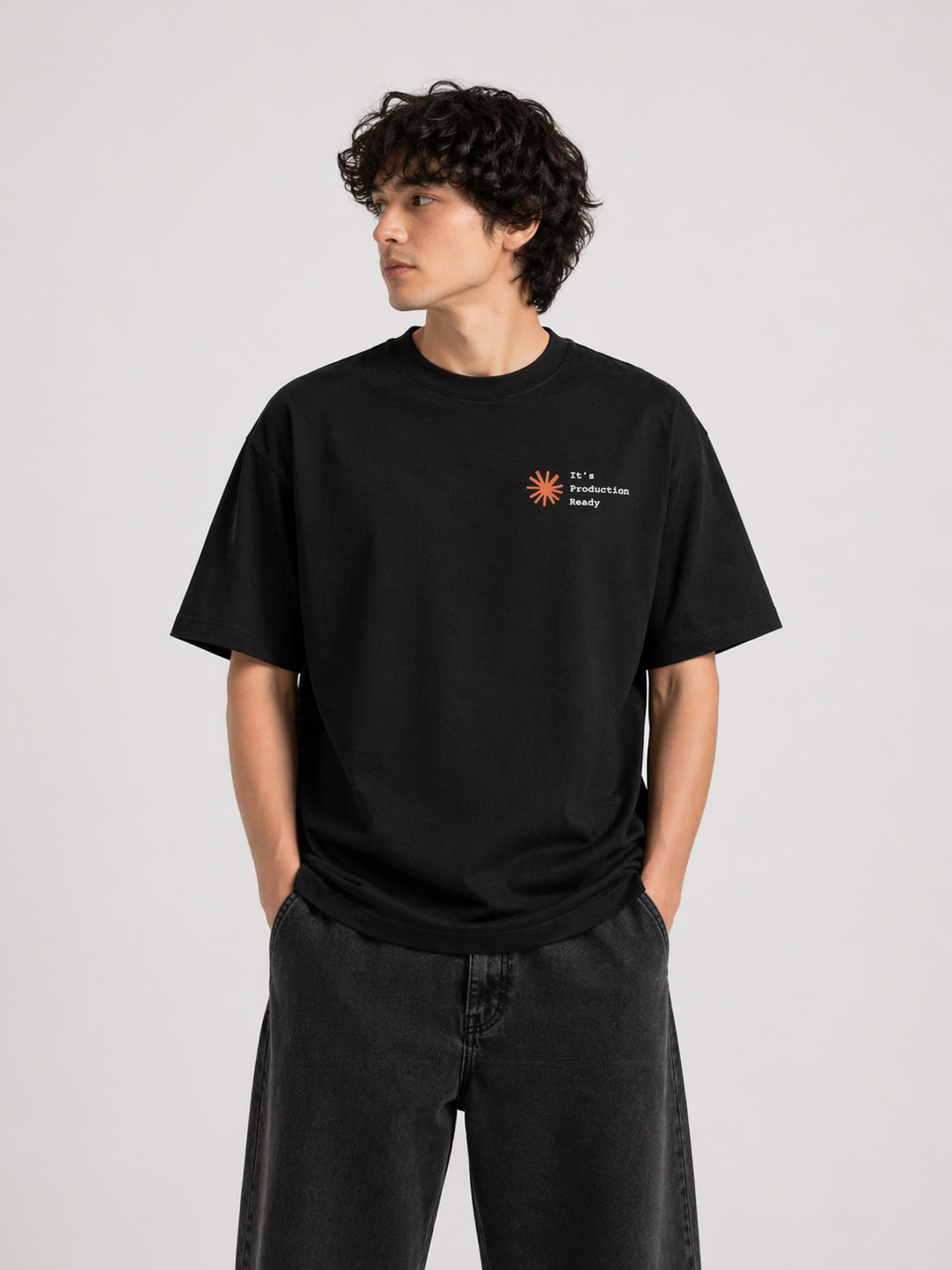 Production Ready Black Oversized T-Shirt