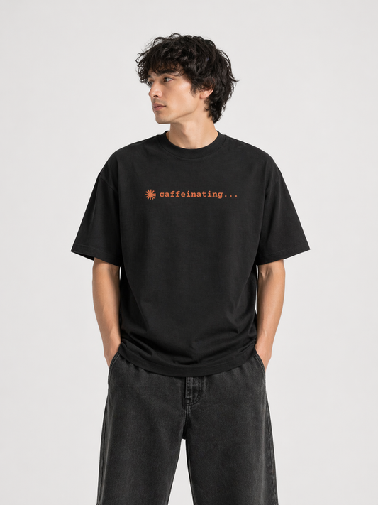 Caffeinating Black Unisex Oversized T-shirt